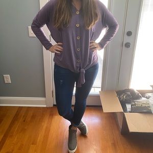 Large button Tie Top